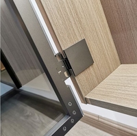 Armoire sur mesure en verre pleine hauteur avec cadre en aluminium fin et bande LED pour la décoration intérieure