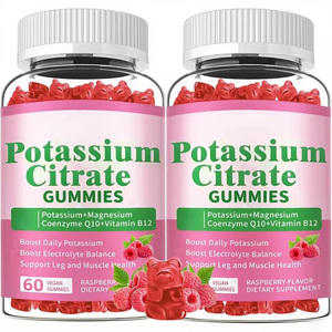 Compléments de citrate de potassium sans sucre, gommes de magnésium et de potassium avec calcium, zinc et vitamines pour les crampes aux jambes et la santé musculaire - Product Image 1