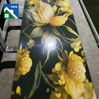 Panneau mural en PVC imperméable de qualité supérieure, motif floral, 4x8 pieds, durable, feuille de marbre numérique 5D UV pour la maison et le bureau