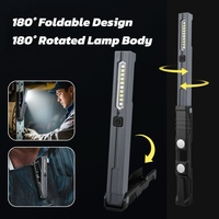 180 °   Drehbarer Lampenkörper USB-C 800mAh Taschenlampe Tragbare Wiederaufladbare LED EDC Taschenlampe für Notfälle 5 Modi Mini LED Arbeitsleuchte