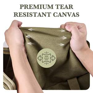 กระเป๋าเดินทางแบบพับได้ BSCI ผลิตตามสั่ง พร้อมซิป ขนาด 60 ลิตร ขยายได้ ทำจากผ้าแคนวาส เป็นมิตรกับสิ่งแวดล้อม น้ำหนักเบา ทนทาน สไตล์วินเทจ - Product Image 5