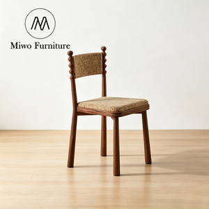 Modern <strong>Rustic</strong> Style Hotel Restaurant Wooden <strong>Chair</strong> Nordic Backrest Teddy Fabric <strong>Dining</strong> Living Room Wooden Cafes <strong>Dining</strong> <strong>Chair</strong> - Product Image 1