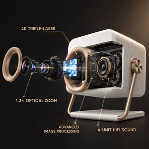 M2 Pro Laser 4K Projektor 1200 CVIA Lumen IMAX HDR10+ Heimkino mit Dolby Sound - Product Image 1