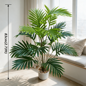 Plante Artificielle Tropicale en Pot, Fausses Feuilles Vertes, Faux Monstera, Caladium, Palmier pour la Décoration de la Maison, du Café, de l'Hôtel, du Bureau, Vente en Gros - Product Image 4