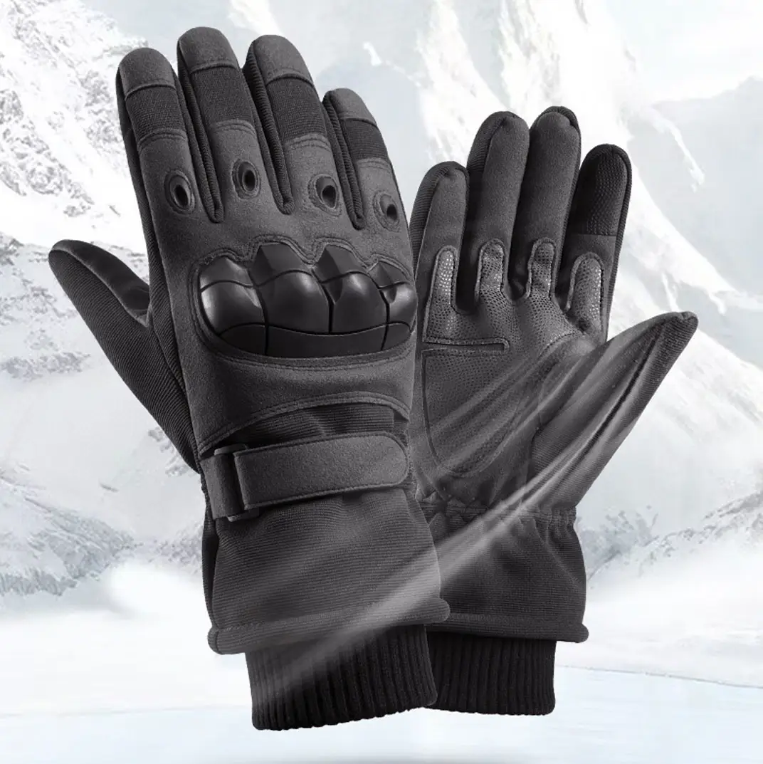 Winter Gewatteerde Warme Full Finger Lederen Sport Jagen Guantes Schieten Fietsen Buiten Gevecht Tactische Handschoenen