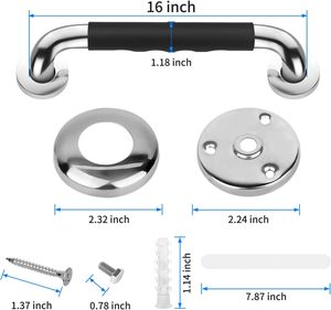 Barres d'appui murales pour baignoires et douches, barres d'appui antidérapantes de qualité supérieure pour la sécurité dans la salle de bain et barre de toilette pour personnes âgées - Product Image 3
