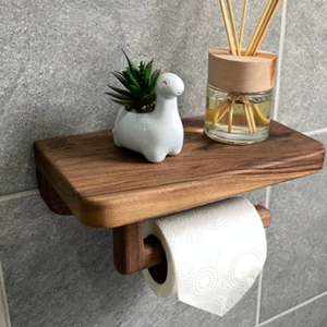Porta-<span class=keywords><strong>carta</strong></span> <span class=keywords><strong>igienica</strong></span> galleggiante in <span class=keywords><strong>legno</strong></span> a parete Vintage portabottiglie per il bagno organizzatore di stoccaggio - Product Image 1