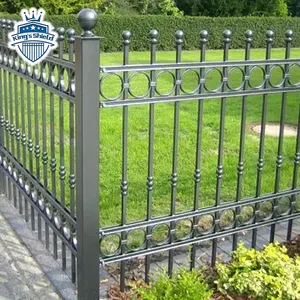 Galvanized Wrought Iron Tubular Garden Picket Fence Ornamental Industrial Metal Fence Garden Fence Panel Outdoor Backyard