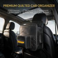 Organisateur de siège arrière de voiture en cuir PU, multi-poches avec boîte à mouchoirs, rangement universel pour l'intérieur