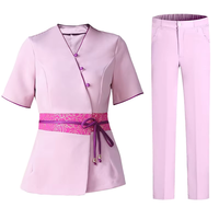 Conjuntos de uniformes de pantalón largo de manga corta de 3/4 mangas para salón de belleza, Hotel y restaurante, Personal, Ropa de trabajo de estilo chino