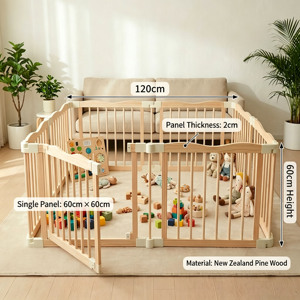 Parc pour bébé réglable multi-formes en bois, portable et pliable, centre d'activités, clôture pour nourrissons - Product Image 4