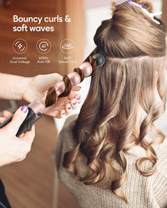 <span class=keywords><strong>Fer</strong></span> à <span class=keywords><strong>boucler</strong></span> électrique en céramique PTC NB WIDE avec écran LCD de température, design bulle de 1 pouce, pour cheveux courts et longs, usage hôtelier et domestique - Product Image 6