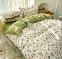 Ensemble de housse de couette anti-apnée MSM moderne 4 pièces, tissu uni teint, 100% polyester, 100TC, personnalisable, pour usage domestique, avec sac
