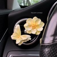 En gros, Désodorisant de voiture rechargeable de luxe, Ornement en pierre papillon en plâtre, Clip de fixation pour grille d'aération, pour sortie d'air conditionné parfumée