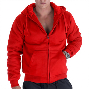 เสื้อฮู้ดซิปผู้ชายสีพื้นสไตล์ล่าสุดมาใหม่ ผ้าฝ้ายฟลีซ 100% 400 กรัม ระบายอากาศได้ดี แห้งเร็ว ทรงปกติ สำหรับฤดูหนาว - Product Image 2