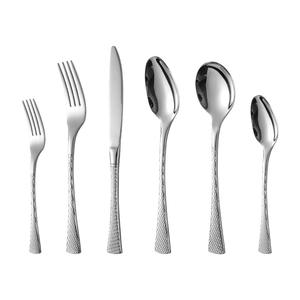 A54 Double-Sided Fishtail Pattern 304 Stainless Steel Knife <b>Fork</b> Spoon Set Durable European Style Tableware For Hotels - Product Image 4