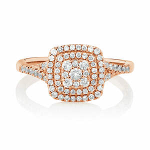 Bague de luxe pour femme, bijoux en diamant, accessoires de mariage, bagues de fiançailles en or rose 18 carats avec diamant naturel pour femme - Product Image 3