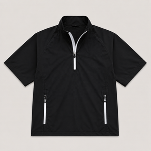 Custom Logo Premium Golf Clothing <strong>Men's</strong> Quarter Zip Short Sleeve Windshirt Golf <strong>Pullover</strong> for <strong>Men</strong> - Product Image 4