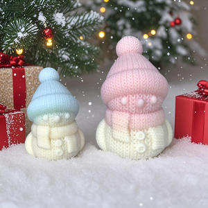 Moule <span class=keywords><strong>en</strong></span> silicone texture tissée Bonhomme de neige pour projets DIY d'ornements festifs, bougies, résine, plâtre, <span class=keywords><strong>savon</strong></span> et chocolat - Product Image 2