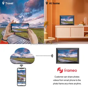 PROS 10.1 pouces Frameo App multi-utilisateurs partager téléphone connecter vidéo Photo cadre photo numérique Wifi écran tactile moins cher