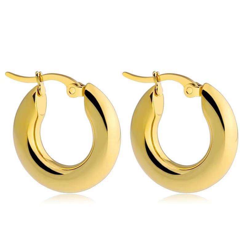 14K Gold Hoop Earrings Set for Women Lightweight Trendy