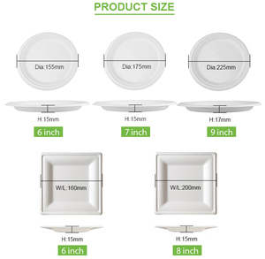 Compostable Portable Disposable Pulp Durable Mía Bã Mía Tấm Tròn - Product Image 2