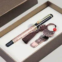 סיטונאי חתימת עט מתנת סט תיבת USB, יוקרה עט נובע סט אריזת מתנה, מזרקת עט USB מתנת סט מותאם אישית לוגו