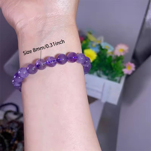 Bracelet de perles rondes en cristal naturel de 8 mm, bracelet de perles en pierres précieuses mélangées, bracelet extensible élastique pour femmes, bijoux en cristal de guérison, vente en gros - Product Image 3