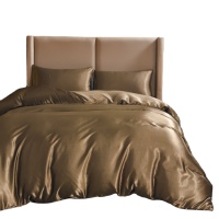 Parure de lit de luxe en satin microfibre polyester de qualité supérieure, ensemble de draps et housse de couette en satin, vente en gros d'usine