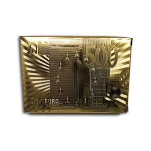 Cartes à jouer durables <span class=keywords><strong>en</strong></span> plastique imperméable plaquées or 24 carats, design dollar américain et <span class=keywords><strong>500</strong></span> <span class=keywords><strong>euros</strong></span>, pour les joueurs de poker, jeu de cartes cadeau - Product Image 3