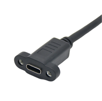 PD 100W charge rapide USB C mâle vers USB C femelle câble d'extension vidéo 4K avec câble de montage sur panneau à vis de verrouillage