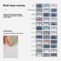 Caja de Zapatos Plegable Extra Grande de Plástico Transparente Reforzado, Tipo Cajón, Moderna y Sencilla, para Sala de Estar