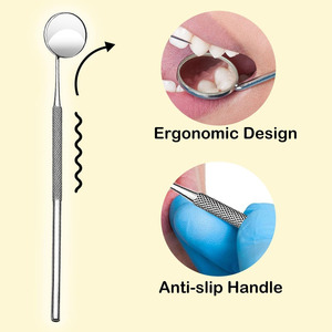 กระจกตรวจฟันป้องกันฝ้า สแตนเลสสตีล อุปกรณ์ทันตกรรม ยอดขายดี กระจกตรวจช่องปากแบบใช้ซ้ำได้ อุปกรณ์สุขอนามัยทางทันตกรรมสำหรับทันตแพทย์ - Product Image 5