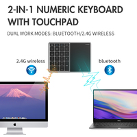Teclado Numérico Inalámbrico Recargable 2.4G de 22 Teclas con Panel Táctil para PC, Mac.Book, Laptop con Windows