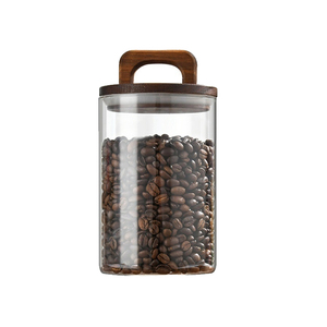Recipientes de Vidrio <span class=keywords><strong>para</strong></span> Almacenamiento de <span class=keywords><strong>Cocina</strong></span> y Despensa, Frasco de Vidrio con Tapa de Madera de Acacia <span class=keywords><strong>para</strong></span> Cereales, Galletas, Dulces, Avena - Product Image 2
