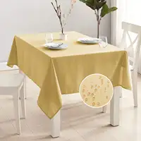Nappe rectangulaire jaune, linge de Table lavable en Polyester, résistante aux rides, pour dîner, fête, Restaurant, 1 pièce