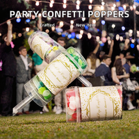 Canons et lance-confettis en papier biodégradable, effet confettis pour anniversaires, mariages, Noël, baby showers - 100 POP Rose