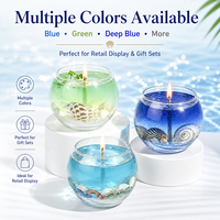 Ozean-Themen Gel-Duftkerze mit Muschel-Dekor, Handgemachte Aromatherapie-Kerze, Geschenk & Wohndekoration für EU/US-Markt