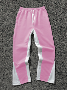 <span class=keywords><strong>Pantalon</strong></span> de Jogging Évasé Personnalisé Décontracté pour <span class=keywords><strong>Homme</strong></span>, Taille <span class=keywords><strong>Élastique</strong></span>, Style Patchwork, Streetwear Empilé - Product Image 4