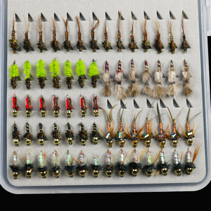 Kit Portátil de 133 Piezas de Señuelos de Moscas Ultrafinas Ninfas Scud Midge Caddis y Copper John en Caja para Pesca de <span class=keywords><strong>Trucha</strong></span> y Lucio - Product Image 4