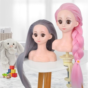 Cabeza <span class=keywords><strong>de</strong></span> Maniquí Infantil Económica con Cabello Sintético para Prácticas <span class=keywords><strong>de</strong></span> Peluquería, Modelo <span class=keywords><strong>de</strong></span> Entrenamiento para Niñas - Product Image 5