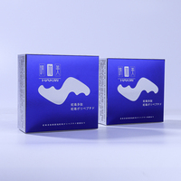 Boîte à extrémités droites personnalisée blanche et bleue pour masque pour les yeux, idéale pour les cosmétiques et les soins de la peau