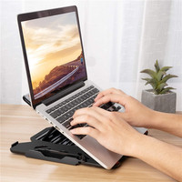 Support de refroidissement pour ordinateur portable 2-en-1 en ABS, réglable en hauteur, ergonomique, avec support de téléphone, pour ordinateurs jusqu'à 17 pouces – Vente Flash