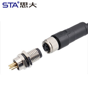 המפעל m8 תעופה תקע זכר גב קדמי גב קדמי הר Pcb שקע 3pin 4pin 6pin מחבר עמיד למים - Product Image 2