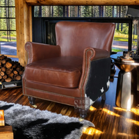 Fauteuil inclinable en cuir véritable de style rétro vintage du milieu du siècle, pour salon, chambre, appartement, salle à manger, salon, canapé d'appoint, maison