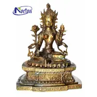 Statue de bouddha en Bronze, découpée à la main, Art métallique, personnalisé, décoration de la maison, en laiton, Tara vert, pour vente, 9 pouces