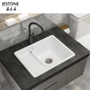Hot Design Easy Clean High Quality Artificial Marble Acrylic Solid Surface Basin Bathroom Vanity With Sink