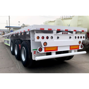 3/4 trục 40ft phẳng bán rơ moóc thép phẳng với vận chuyển container - Product Image 4