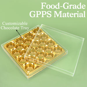 Boîte à dessert carrée en plastique acrylique transparente avec couvercle, conteneur PS pour aliments, chocolat, bonbons, biscuits, pâtisseries, cadeau de <span class=keywords><strong>mariage</strong></span> - Product Image 3