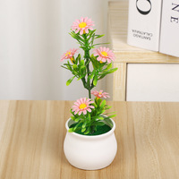 Planta verde artificial bonsái plantas en maceta creativa siete estrellas Margarita decoración del hogar sala de estar simulación adorno de flor de seda